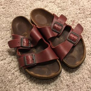 Red Birkenstocks size 36